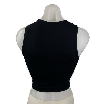Aritzia Babaton Women's Black Crew Neck Sleeveless Slim Fit Crop Tank Top Sz XS