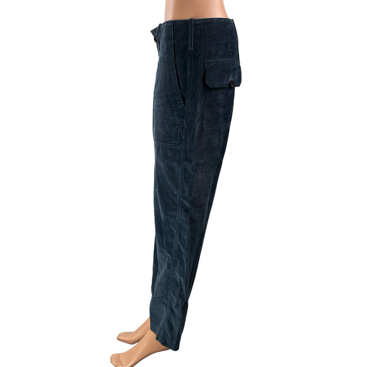 Closed Womens Navy Blue High Rise Corduroy Straight Leg Trouser Utility Pants 27