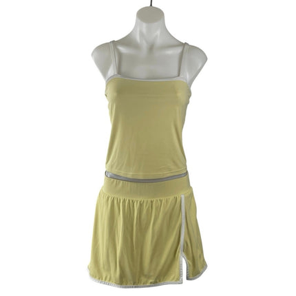 All in Motion Yellow Cami Tank Top A-Line Skort Skirt Athletic Activewear Set M