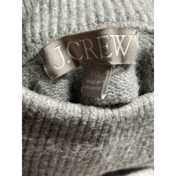 J.Crew Gray Alpaca Wool Mock Neck Long Sleeve Crop Sweatshirt Sweater Top Sz XXS