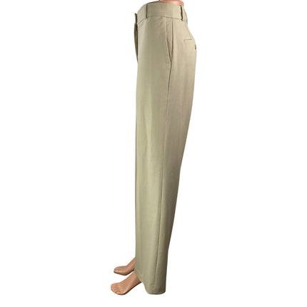 Aritzia Babaton Womens Beige High Waisted Wool Straight Trouser Dress Pants Sz 2
