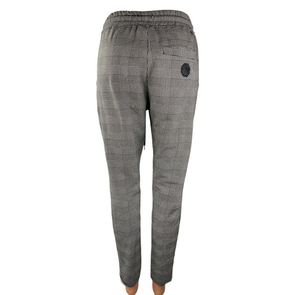 Project X Gray Plaid Check High Waist Drawstring Tapered Trousers Jogger Pants S