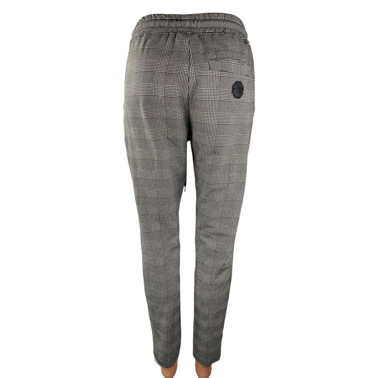 Project X Gray Plaid Check High Waist Drawstring Tapered Trousers Jogger Pants S