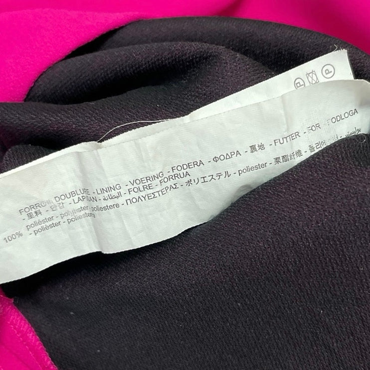 Zara Fuchsia Pink Sleeveless Shoulder Pads Turtleneck Mini Sweater Tank Dress S