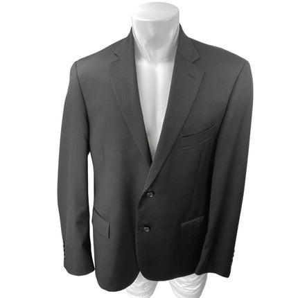 Nordstorm 100% Wool Men's Black Long Sleeve Button Blazer Sports Coat Jacket 44R