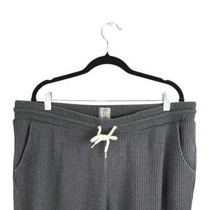 GAP Sweats Black Rib Knit Tapered High Waist Drawstring Trousers Jogger Pants XL