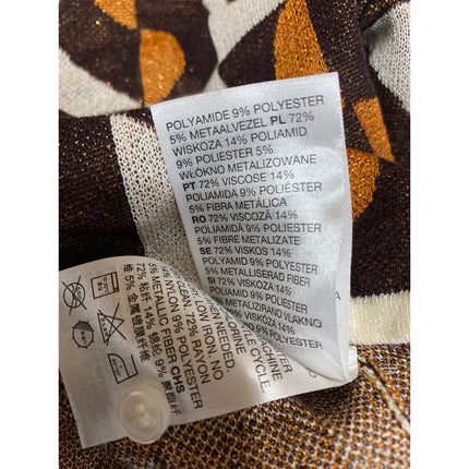 & Other Stories Geometric Jacquard Long Sleeve Crop Cardigan Sweater Top Size XS