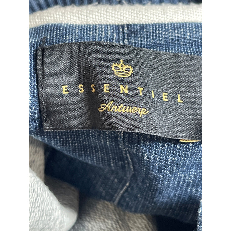 Essentiel Antwerp Women's Blue Zip Up Long Sleeve Pocket Bomber Coat Jacket Sz M