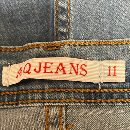 AQ Jeans Blue Distressed High Rise Cuffed Hem Boyfriend Denim Jeans Shorts Sz 11