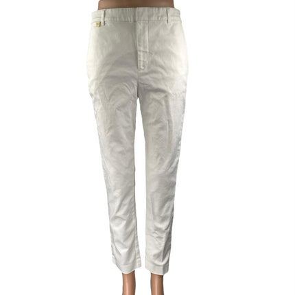 Lauren Ralph Lauren Women's White High Waisted Straight Leg Trousers Pants Sz 4