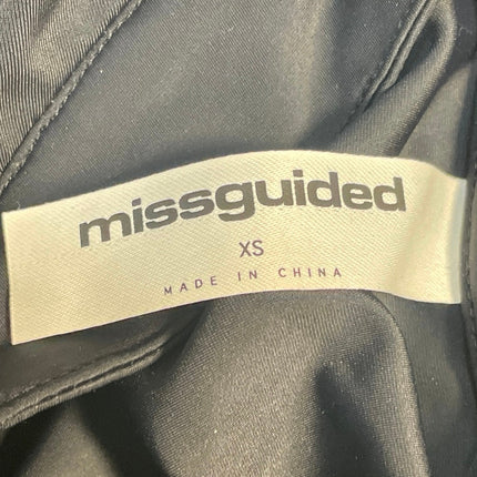 Missguided Women's Black Bell Long Sleeve Mock Neck Cut Out Crop Blouse Top XS