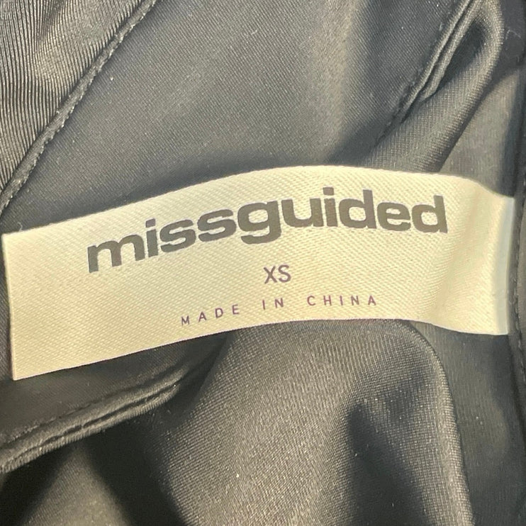 Missguided Women's Black Bell Long Sleeve Mock Neck Cut Out Crop Blouse Top XS