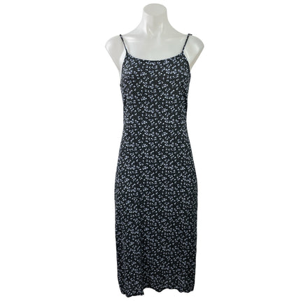 Brandy Melville Black Floral Sleeveless Tie Back Cami Tank Midi Dress Size S
