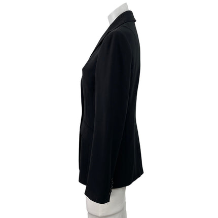 Ann Taylor Womens Black Long Sleeve Notch Lapel Pocket Blazer Coat Jacket Size 2