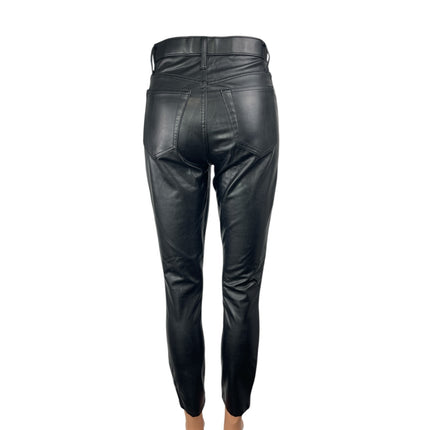Abercrombie & Fitch Black Faux Vegan Leather High Rise Skinny Trousers Pants 25
