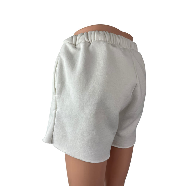 Vintage Havana Women's White Fleece Wide Leg Lounge Athletic Sweat Shorts Sz XS