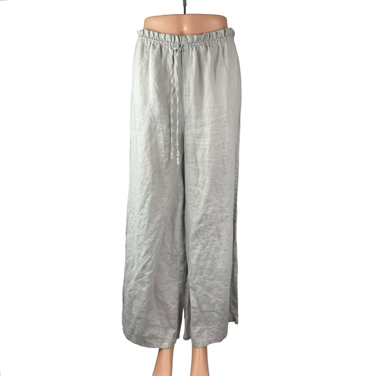 Zara Soft Touch Women's Gray High Rise Lounge Palazzo Wide Leg Trousers Pants XS