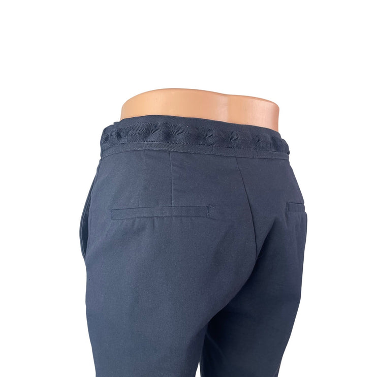 Zara Women's Blue High Waisted Straight Leg Slim Fit Trousers Dress Pants Sz M