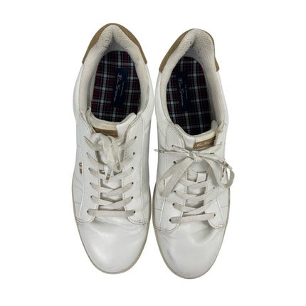 Ben Sherman Hampton White Leather Low Top Lace Up Round Toe Sneakers Shoes 10.5