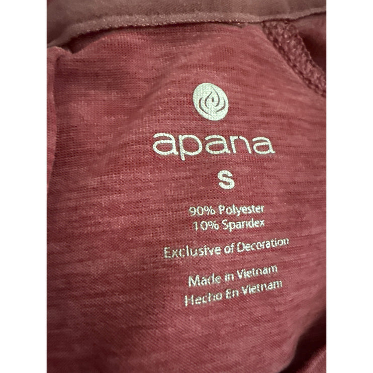 Apana Red Crew Neck Long Sleeve Gym Athletic Activewear Sweater Sweatshirt Top S