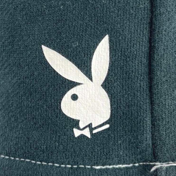 Playboy by Pacsun Green White Logo High Waist Drawstring Straight Mini Skirt S