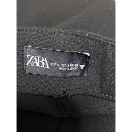 Zara Women's Black High Rise Flared Bootcut Slit Hem Trousers Dress Pants Size S