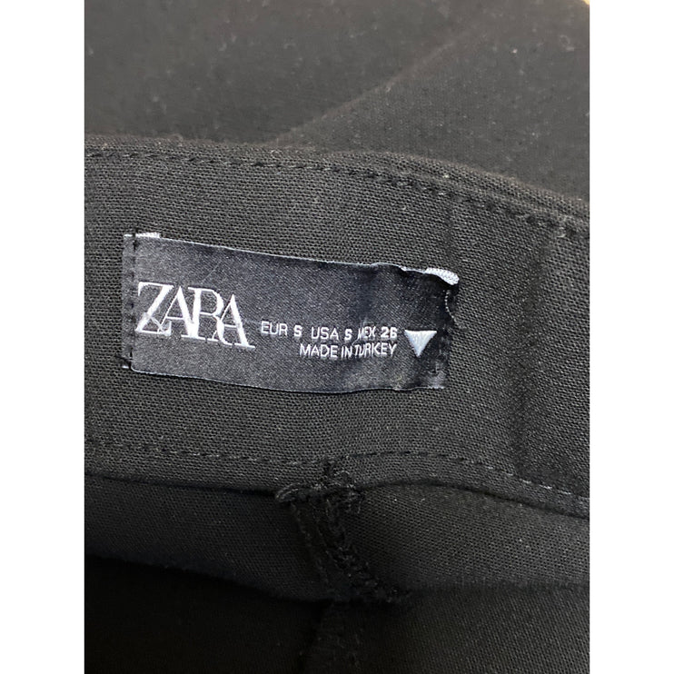 Zara Women's Black High Rise Flared Bootcut Slit Hem Trousers Dress Pants Size S