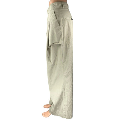 Zara Women's Beige High Waisted Wide Leg Windbreaker Palazzo Trousers Pants Sz S