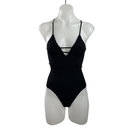 NEW Free People FP Movement Black Sleeveless Strappy One Piece Swimsuit Sz XS/S