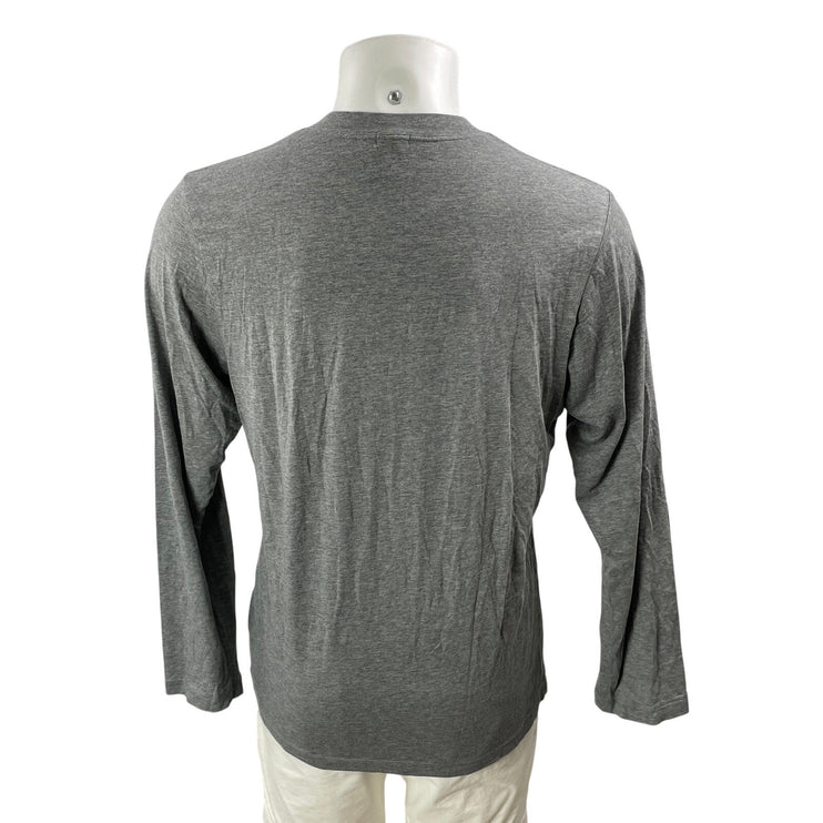 Skims Men's Gray Heather Crew Neck Lounge Long Sleeve T Shirt Tee Top Size M