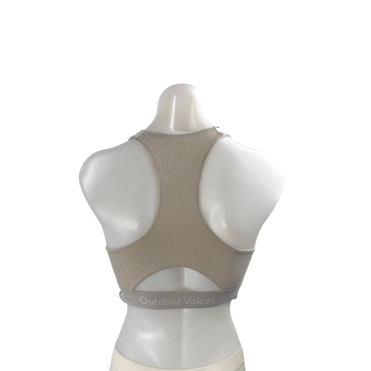 Outdoor Voices Doing Things White Polka Dots Yoga Athletic Sports Bra Top Size S