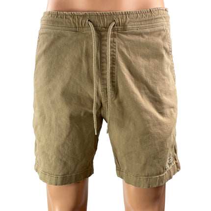 The Dudes Inn Mens Beige Elastic Waist Drawstring Casual Chino Khaki Shorts Sz M