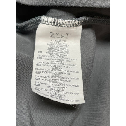 BYLT Gray Crew Neck Long Sleeve Sweater Activewear Athletic Sweatshirt Top Sz M