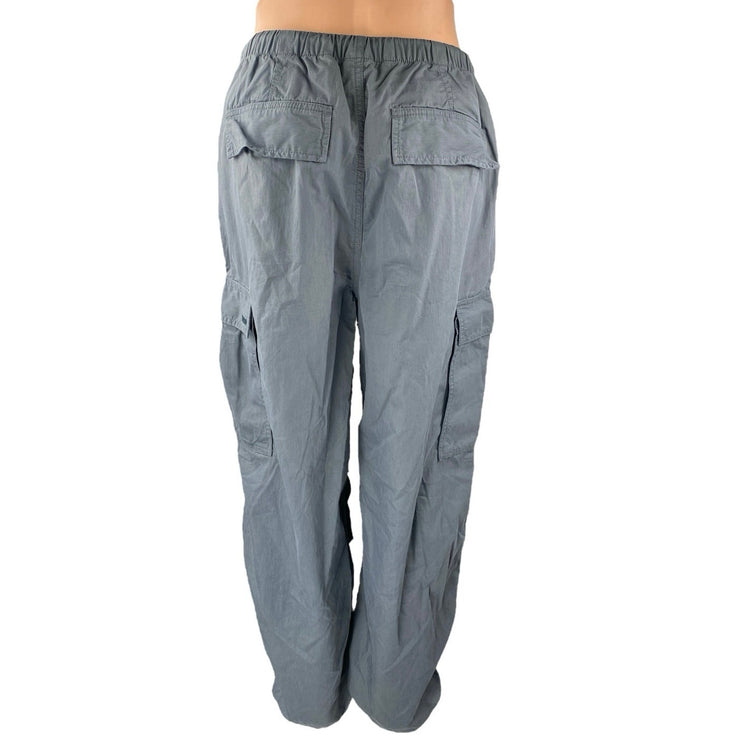 Aritzia TNA Blue Elastic Waist Drawstring Windbreaker Cargo Jogger Pants Size M