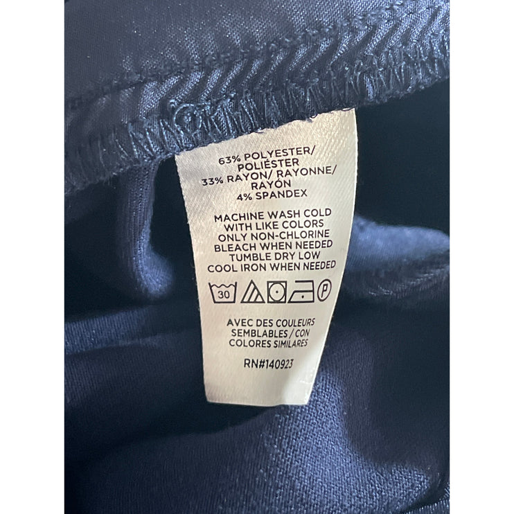 Loft Peyton Women's Blue High Rise Pleated Wide Leg Trousers Dress Pants Sz 12P