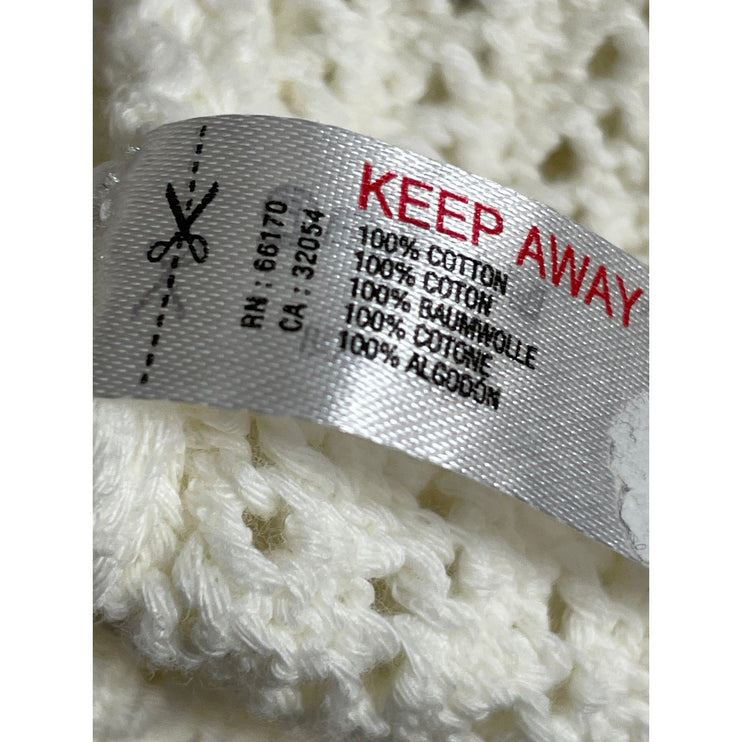 Anthropologie Women's White Crochet Summer Bralette Crop Cardigan Set Top Sz S/M