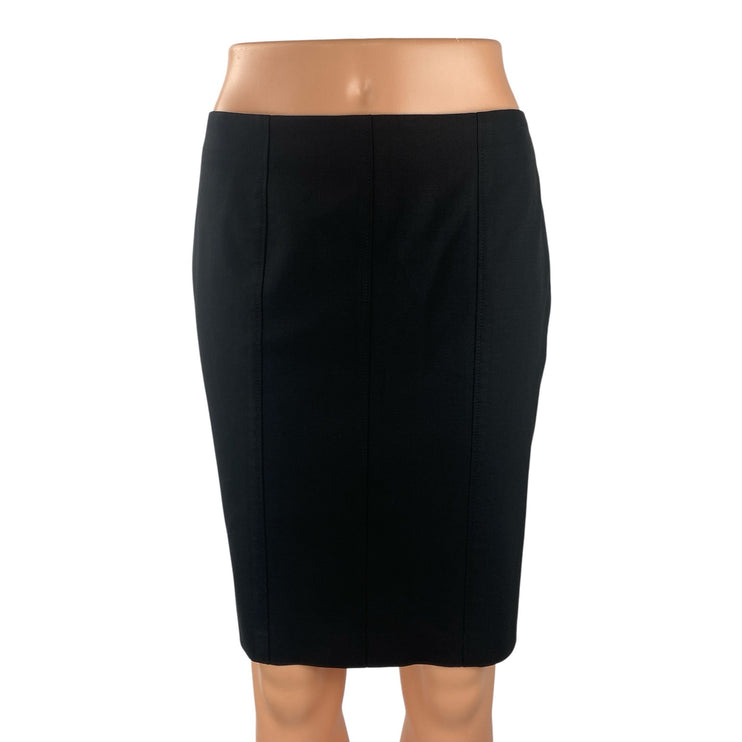 Brooks Brothers Women's Black High Rise Office Midi Straight Pencil Skirt Size 8
