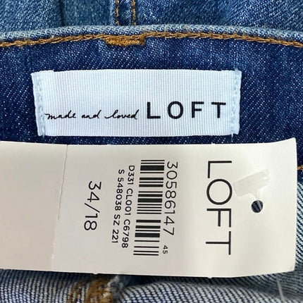 NEW Ann Taylor Loft Women's Blue Skinny Straight High Waist Denim Jeans Pants 34