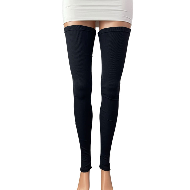 Alo Womens Black Sports Athletic Activewear Thigh High Compression Stockings M/L