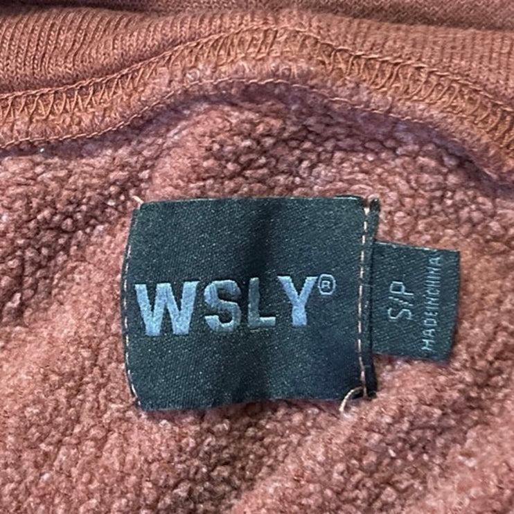 WSLY Women's Brown Long Sleeve Fleece Hoodie Hooded Cozy Sweatshirt Top Size S