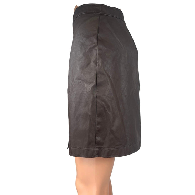 Abercrombie & Fitch Womens Brown Vegan Faux Leather Mini Straight Pencil Skirt S