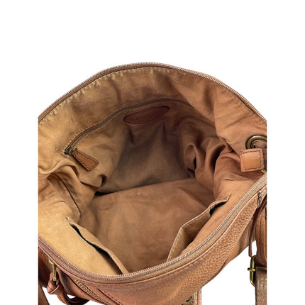 Fossil Karli Women's Tan Brown Pebbled Leather Hobo Crossbody Handbag Size OS