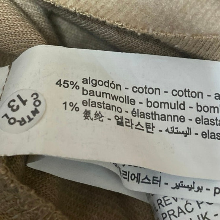 Zara Women's Tan Khaki Knit Sleeveless Turtleneck Tank Vest Sweater Top Size M