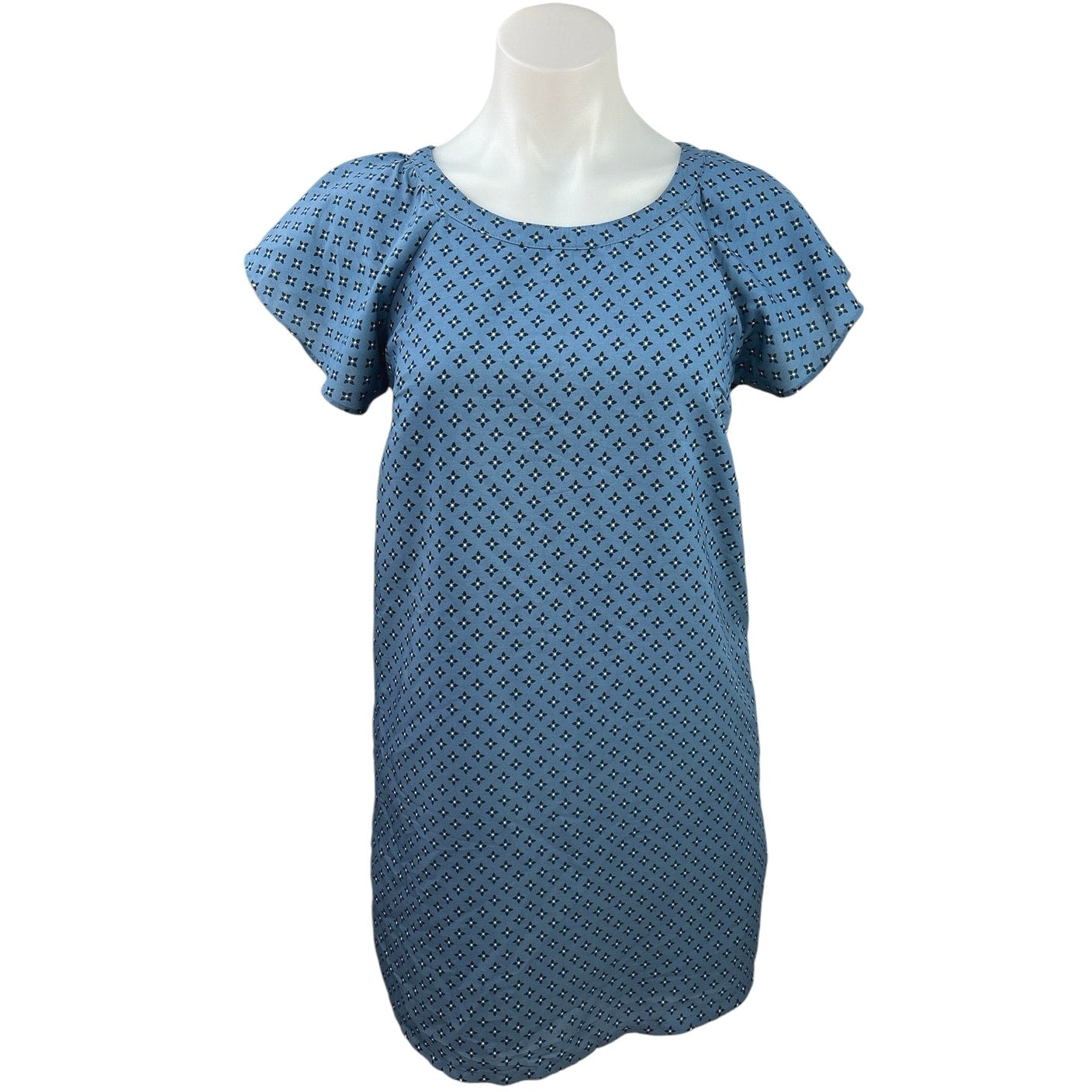 Abercrombie & Fitch Blue Floral Round Neck Short Sleeve Cut Out Shift Brie Abercrombie & Fitch Blue Floral Round Neck Short Sleeve Cut Out Shift Brie