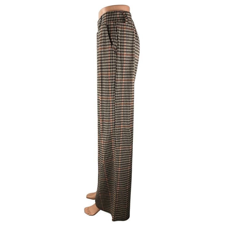 BBJ Los Angeles Plaid Check High Rise Palazzo Wide Leg Trousers Dress Pants Sz S