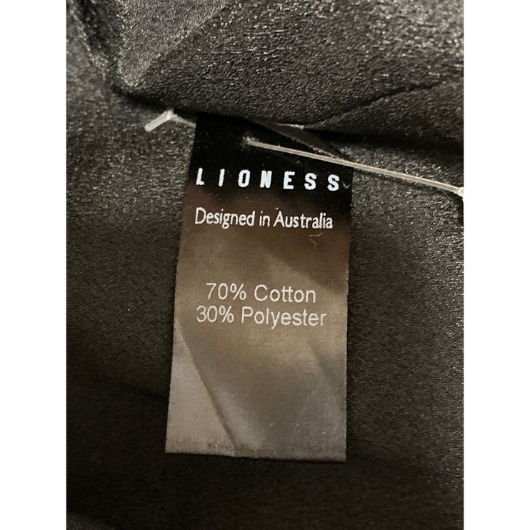 Lioness Stripe Notched Collared Long Sleeve Double Breasted Blazer Coat Jacket M