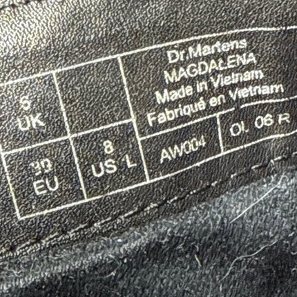 Dr Marten Magdalena Women's Black Leather High Heels Zip Ankle Boots Size 8