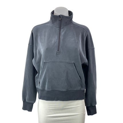 Crz Yoga Women's Navy Blue Long Sleeve High Neck 1/4 Zip Sweatshirt Top Size M