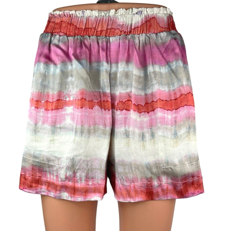 Rails Womens Multicolor Striped Tie Dye Wide Leg High Rise Pull On Shorts Sz XS