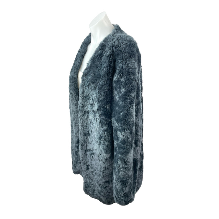 Mango MNG Suit Faux Fur Long Sleeve Open Front Cardigan Shacket Coat Jacket XS